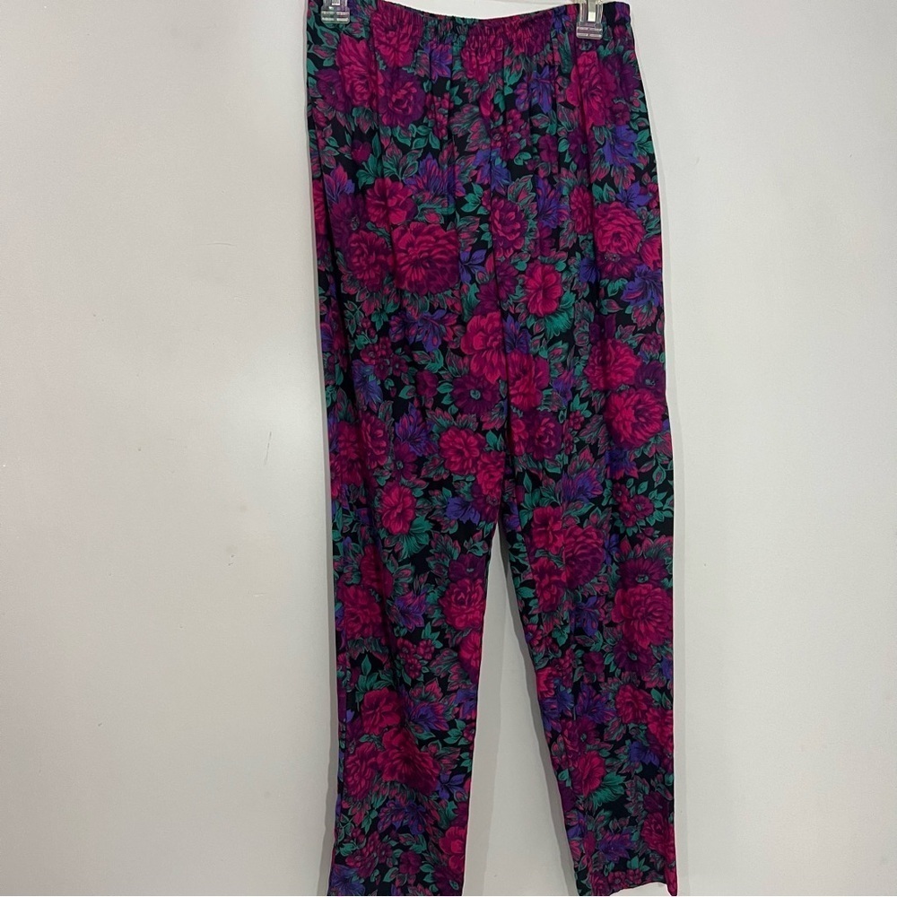 Vintage Floral Co-ord Matching Set Colorful Pants Suit Hipster Indie Relaxed Fit - Picture 11 of 12